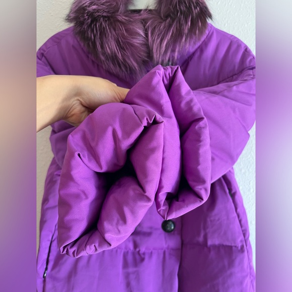 ❗️Clearance❗️Emilio Pucci Purple Real Fox Fur Down Jacket Women 3/4 Sleeves - Picture 11 of 17